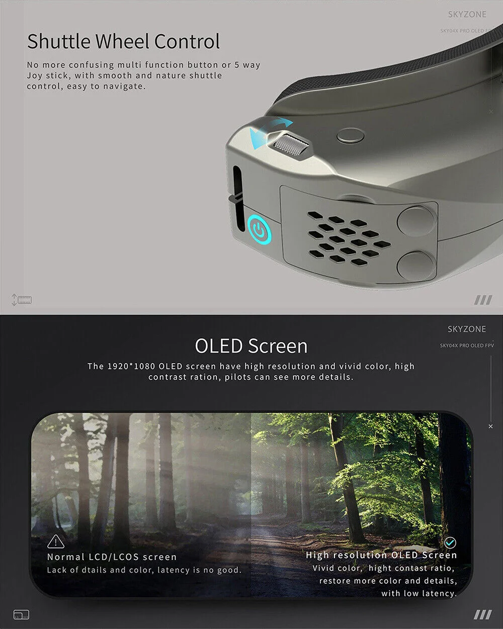 FPV Goggles OLED 5.8G 48CH Steadyview Receiver 1920X1080 DVR details