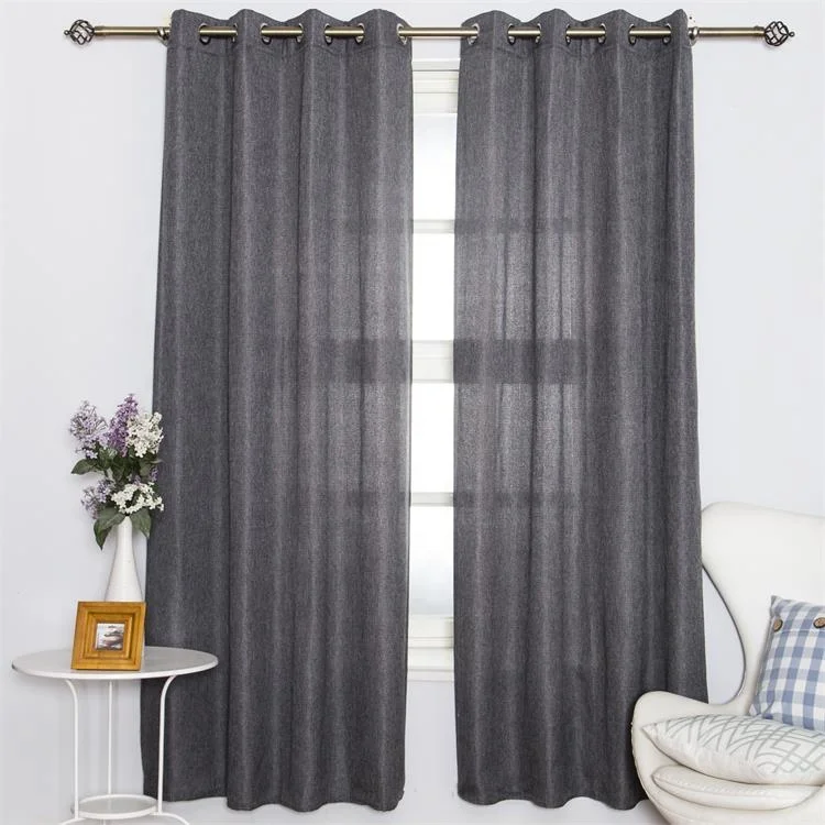 Amazon hot selling wholesale textured gray curtains with low Shading Rate