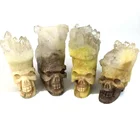 Cluster Natural Quartz Crystal Cluster Carved Skulls For Decoration And Craft