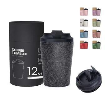 Cheap 12oz Coffee Mug with Custom Logo Portable Insulated 18/8 Splatter Paint Coffee Tumbler BPA Free Leak-Proof Tumbler Cup