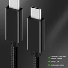 Black USB 3.1 Gen2 Cable 3.3Feet USB C To USB C Cable 10Gbps 5A 100W With Black Nylon Braid