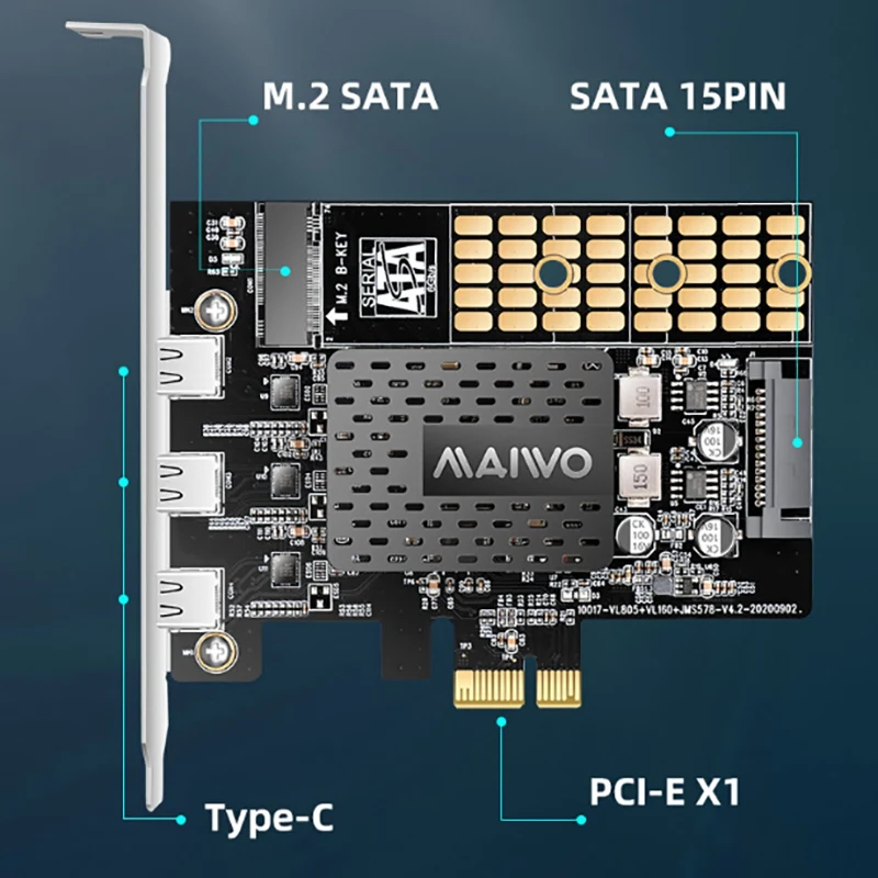 Expansion Card Pcie X To Port Type C With Built In M Solid State