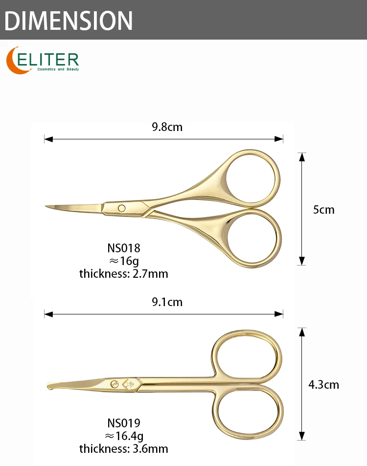 Eliter Hot Sell In Stock Curve Tip Stainless Steel Manicure Master Scissors Nail Scissors Cover Small Nail Scissors Single