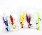 25g Fishing Lure Saltwater Teaser Bucktail Lead Minnow Lure Head Jig Lure With Deer Hair