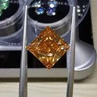 Loose Gems Lab Created Dark/Light Yellow Color Princess Cut Loose Moissanite Gems