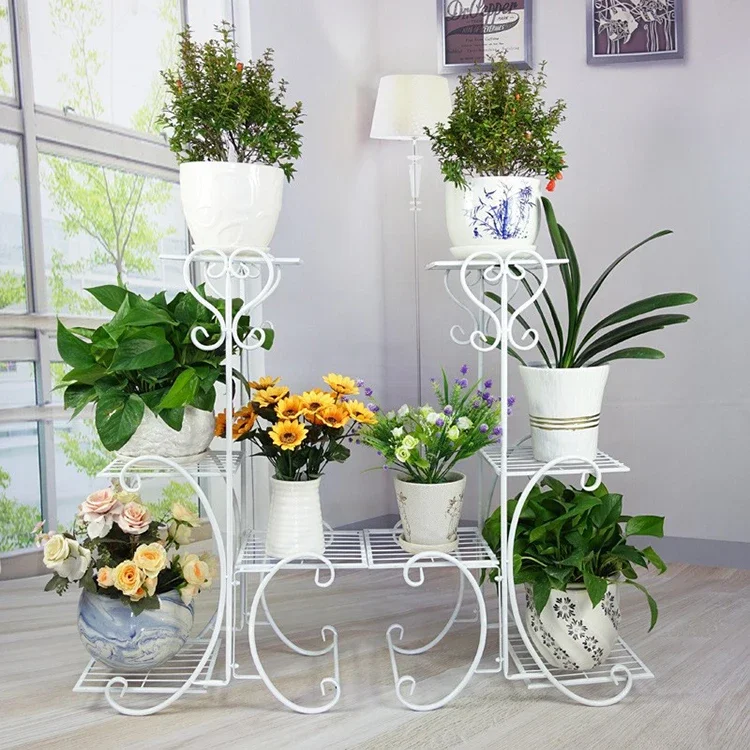 Simple creative shape wrought iron green radish living room indoor balcony plant floor flower stand