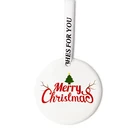 3 Inch Round Custom Resin Christmas Tree Ornament Sublimation Blank Flat Christmas Ornament 2021