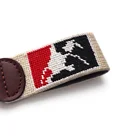 Factory Custom Personalized Logo Design Fashion High Quality Leather Key Chain Needlepoint Key Fob