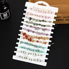 Stone Bracelet 12 Pcs /set Colorful Natural Stone Crystal Healing Yoga Irregular Beads Bracelet Set