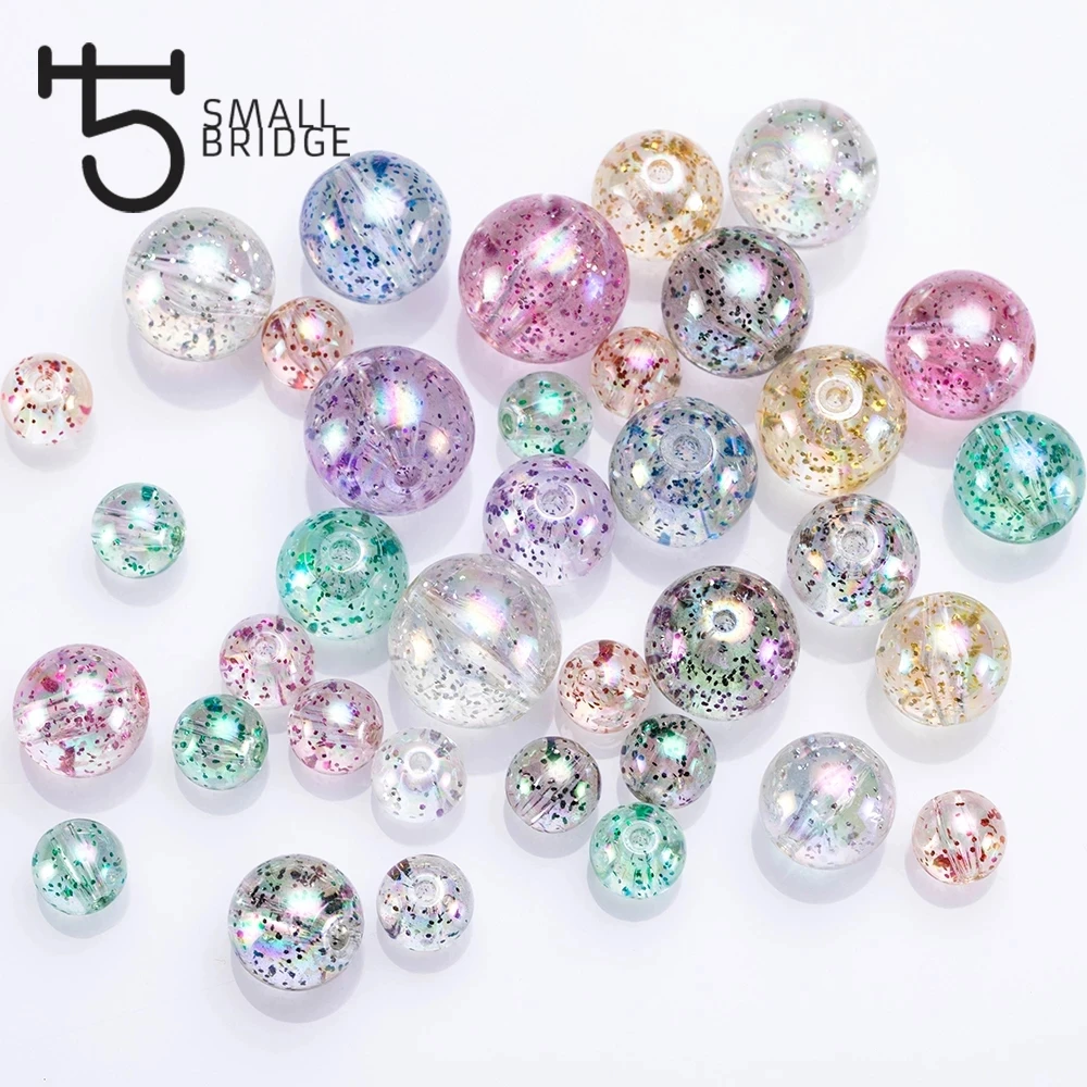 product 20mm large mixed color round resin beads jewelry making diy accessories material with hole spacer glitter beads wholesale-30