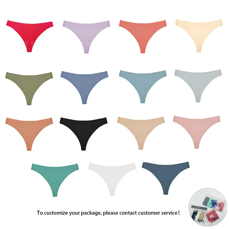 2023 hot selling ice silk thong panties women's  low waist feeling large size yoga sports breathable quick-drying women's unde
