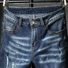 Sugar Stock High Quality Men Casual Cotton Straight Leg Mid Rise Jeans Hole Fray Hiphop