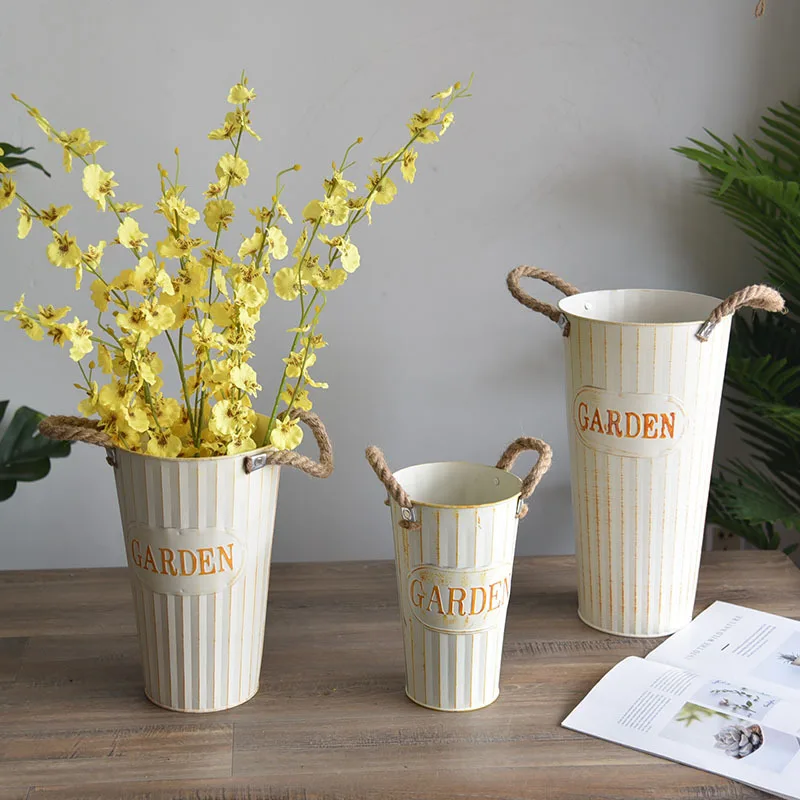 dried flowers bucket white galvanized metal bucket with handle for flowers home decor floor vase dried flower arrangement