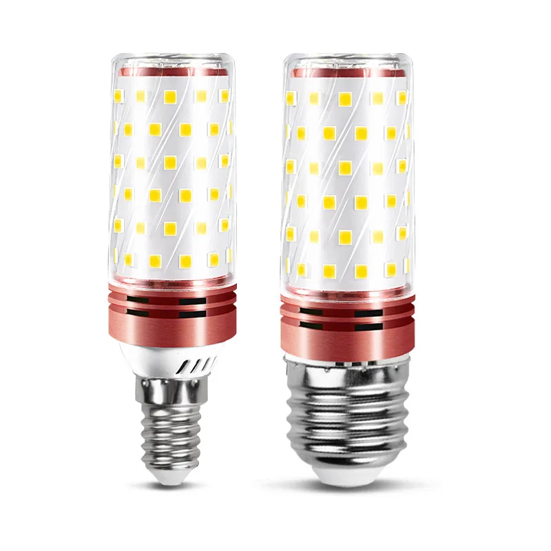 China factory direct led bulb E27 corn lamp E14 screw 220V household energy-saving tricolor dimming 12W16W