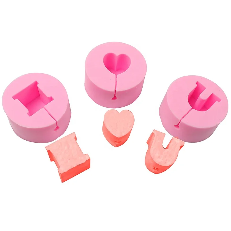 3D LOVE Letter Candle Mold Aromatherapy Soap Shaped Craft Silicone DIY Gypsum Mould for Making Aroma Candle