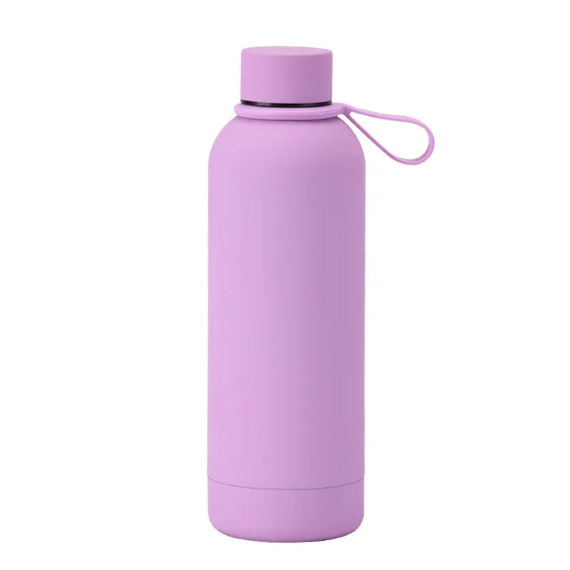 Customized Sports Double Wall Vacuum 304 Stainless Steel Rubber Paint Matte Insulated Thermos Thermal Flask Water Bottle Tumbler