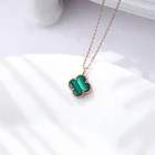 Jewelry Pendant 18k Pendant High Quality 4 Leaf Clover 18k Gold Jewelry Malachite Necklace Pendant