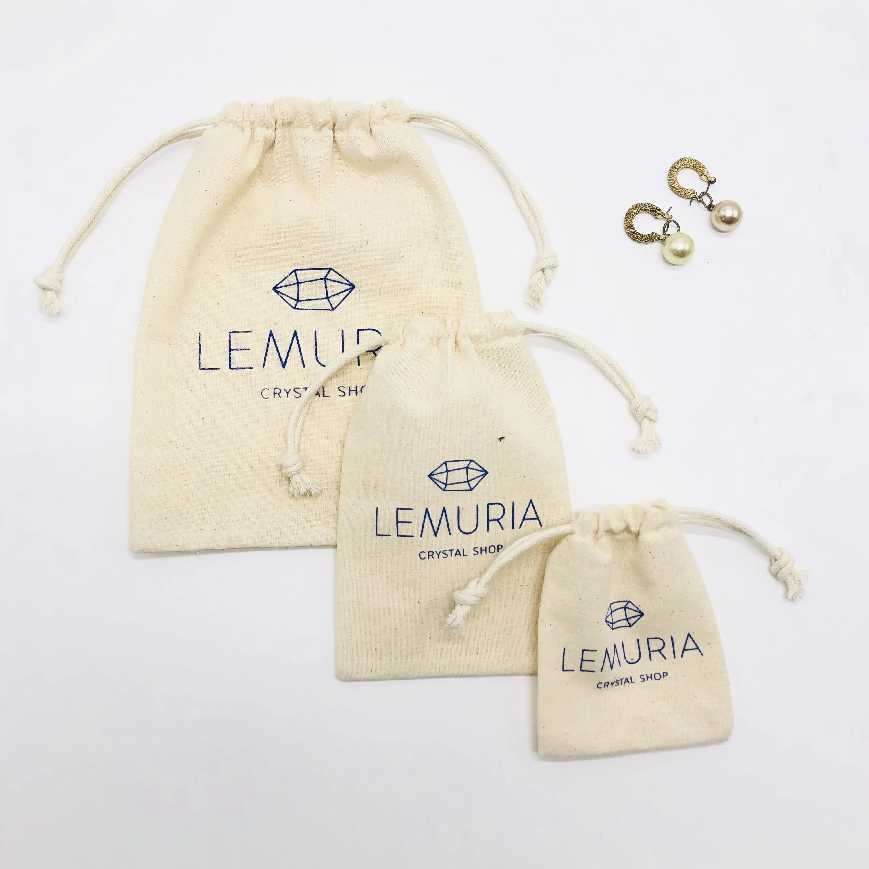 100% Organic Cotton Dust Gift Jewelry Storage Bag Custom Logo Muslin Drawstring Perfume Cosmetic Pouch
