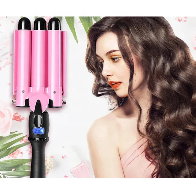 Biumart Home Use Three Barrel Curler Ceramic Lcd Wave Curling Iron  Automatic Triple Barrel Ionic Hair Waver New Curl Hair Curler - Buy Lcd  Curling Iron Wave Wand Three Barrel Electric Ceramic