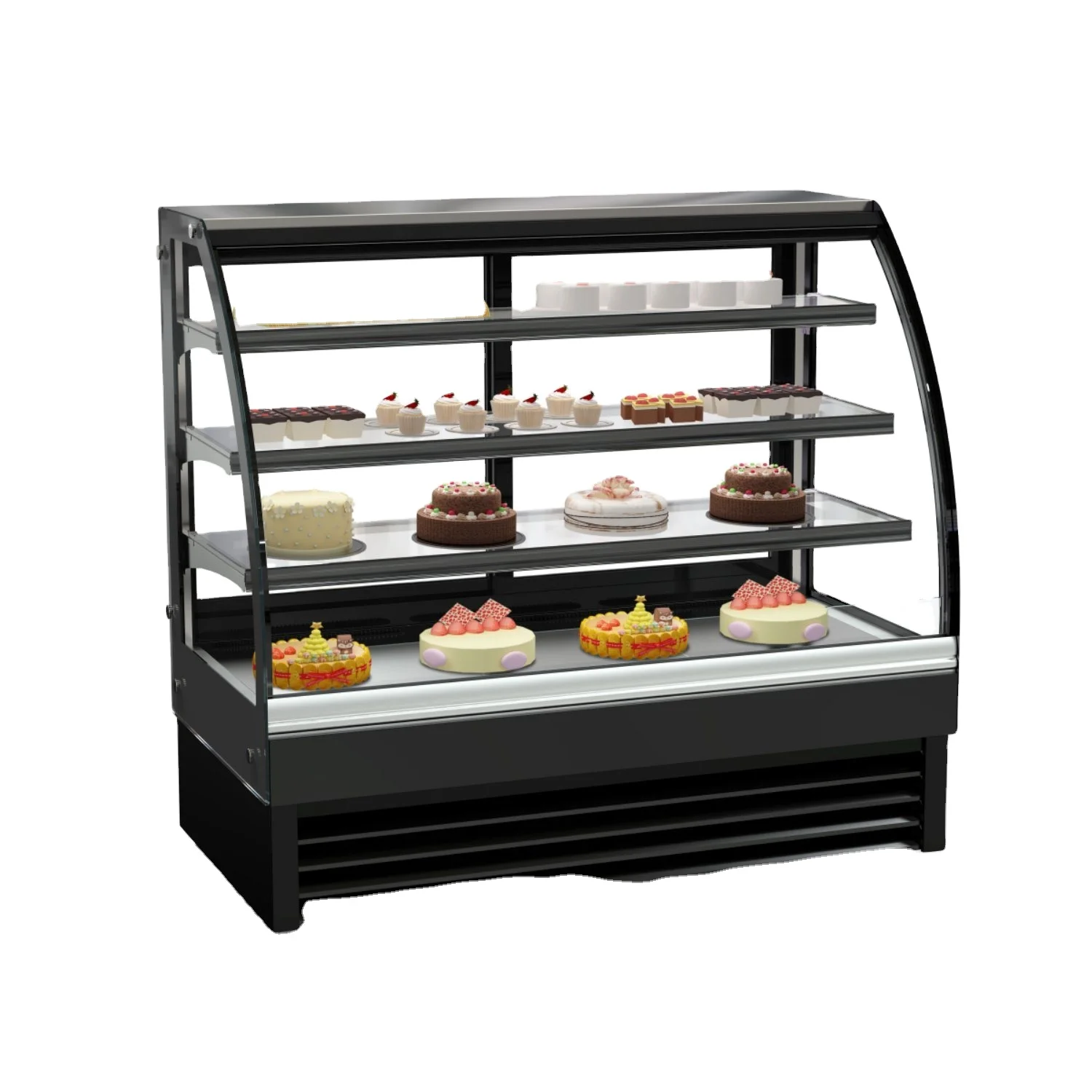 Curved Glass Counter Top Food Warmer Display Showcase L Desk Top Hot