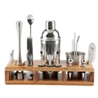 Cocktail Amazon Top Seller 16pcs Professional Bartender Kit Bar Set Luxury Stainless Steel Cocktail Shaker Set With Stand
