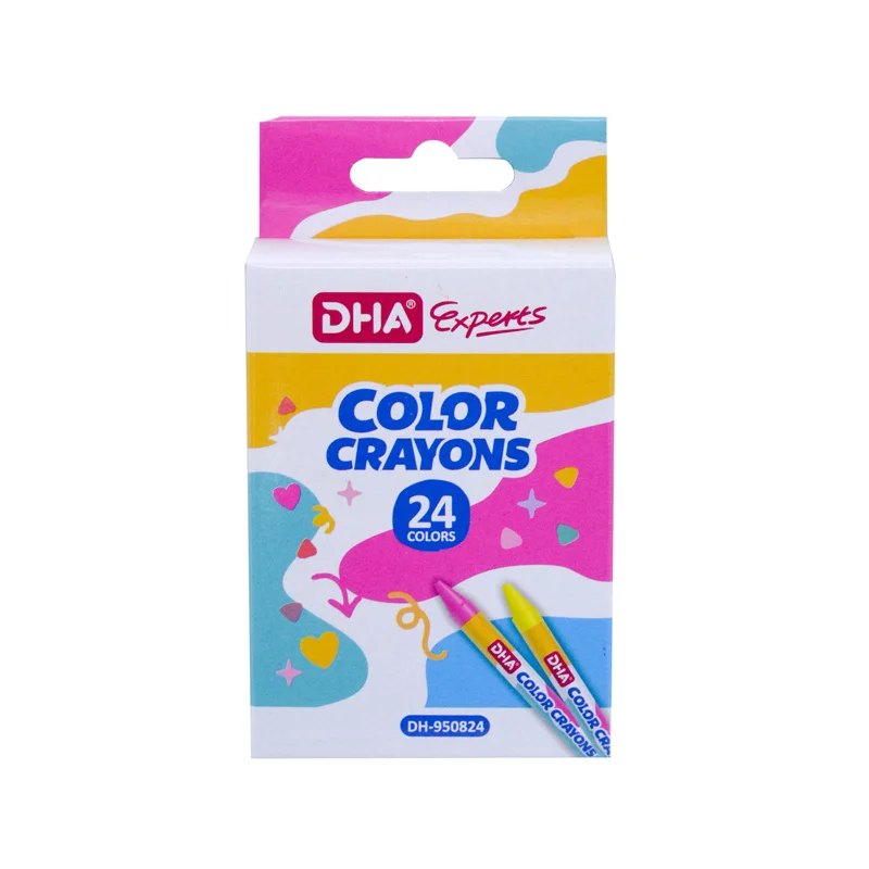 Wholesale School Stationery Gift 24 Colors Customized Wax Crayon Set For Kids