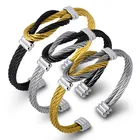 Wrist KDB5517 Wholesale Elegant Stainless Steel Wrist Cuff Bangle Men Bracelet