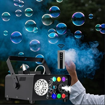 600w Rgb Led Smoke Bubble Machine Dmx512 Remote Control Automatic Stage Wedding Party Dj Fog Bubble Maker Professional Effect