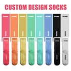 New Thickened Terry Bottom Couple Outdoor Sports Socks Candy-colored Half-pulled Cotton Mid-tube Socks