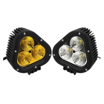 Car Driving 4 Inch 24V Dual Color Light LED Light 90W LED Spot Flood Combination Beam Triangle Light for Off-Road SUV Motorcycle