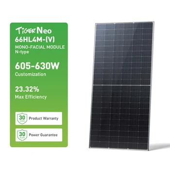 Jinko Tiger Neo High Power Bifacial Mono Solar Panel 610w 625w 630w N