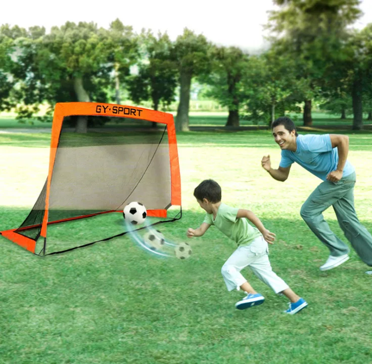 Kids 120 x 90 x 70 CM Fabric Easy Portable Self Assemble Soccer Ball Gate Outdoor Sports Games With DDP shipping By Sea & By Air