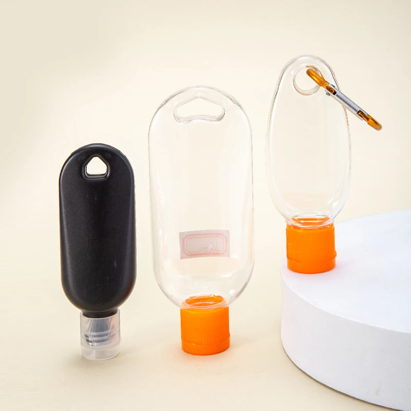 Refillable Empty Containers Flip Lid Travel 30 50 60 100 ml Plastic Squeeze Bottles With Keychain Hook details