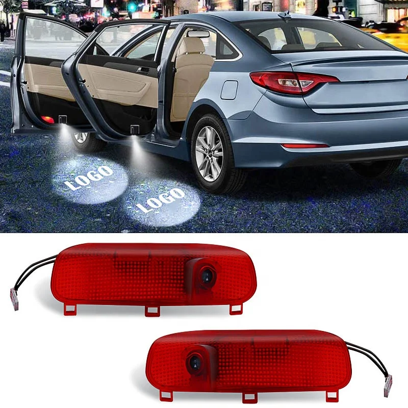 2 Pack Car Door Lights LED Welcome Logo Lights Wireless Projection Shadow Lights Ghost Shadow Laser Lamp Car Decoration Lights Powered by Battery Fit for HYUNDAI 