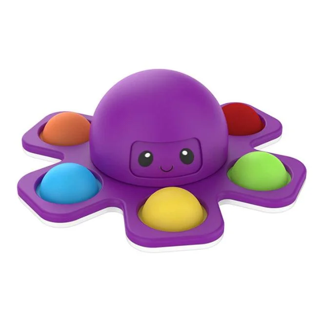 OEM & ODM Anti-Anxiety Stress Relie Bubble Fidget Spinner Face-Changing Octopus Fidget Toy Wholesale