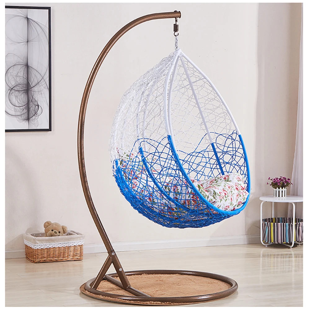 product nu deco hot sale modern durable rattan egg chair outdoor swing with metal frame egg shaped garden chair-2