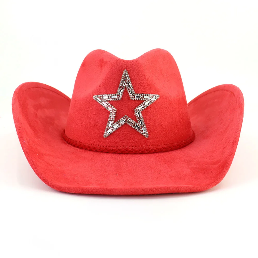 e Stars Hats Wide Brim Felt Cowgirl for Party Classic Women Western Cowboy Hat In Bulk 7