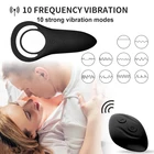 Sex Toys Man 10 Speed Wearable Remote Control Silicone Penis Ring Ejaculation Vibrator Sex Toys Vibrating Cock Ring For Man