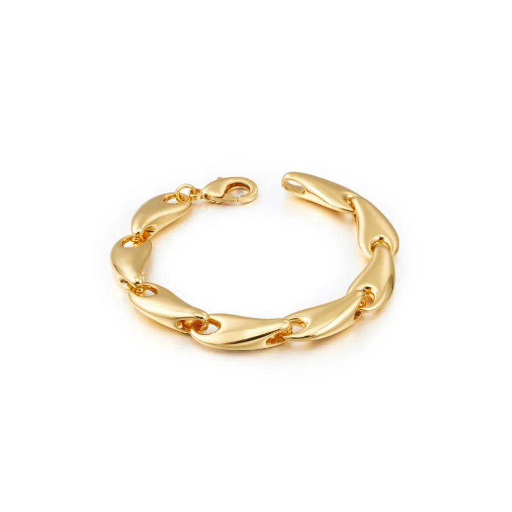 Latest 18K Gold Plated Brass Jewelry Wave Shaped Raindrop Bracelet Hiphop Punk Party Accessories Bracelet B232347