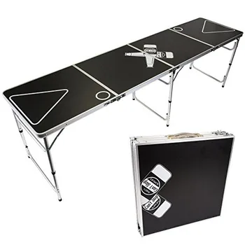 Modern outdoor 8ft foldable beer pong table 240cm aluminium folding party camping height adjustable long balcony picnic table