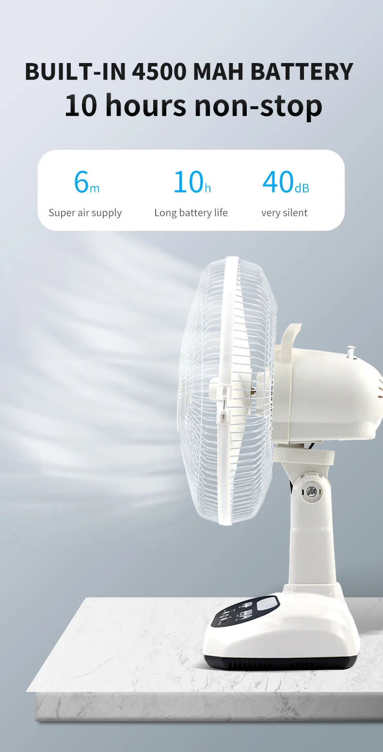 Table Fan, 12-Inch, Solar, 9V3W, USB - detail 10