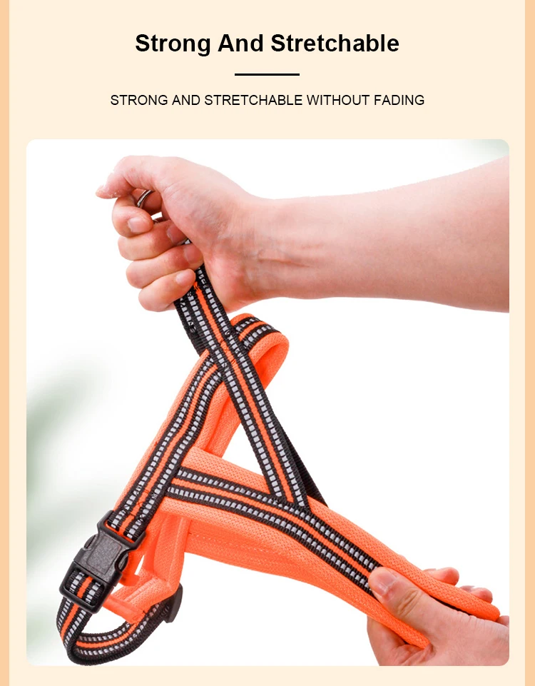 Soft Vest Neck Chest Adjustable Reflective Light weight Harness Anti-Twist Pet Lead Combo Dog Collar Leash And Harness Set