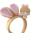 Doll Face Cute Rabbit Ears Super Plush Doll Headband Wash Face Headband