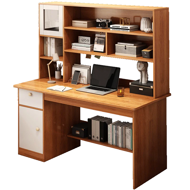 Wholesale traditional Chinese style sturdy computer desk with bookcase