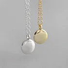 925 Silver Silver 925 Sterling Silver Personality Creative Necklace Minimalist Geometry Small Round Necklace