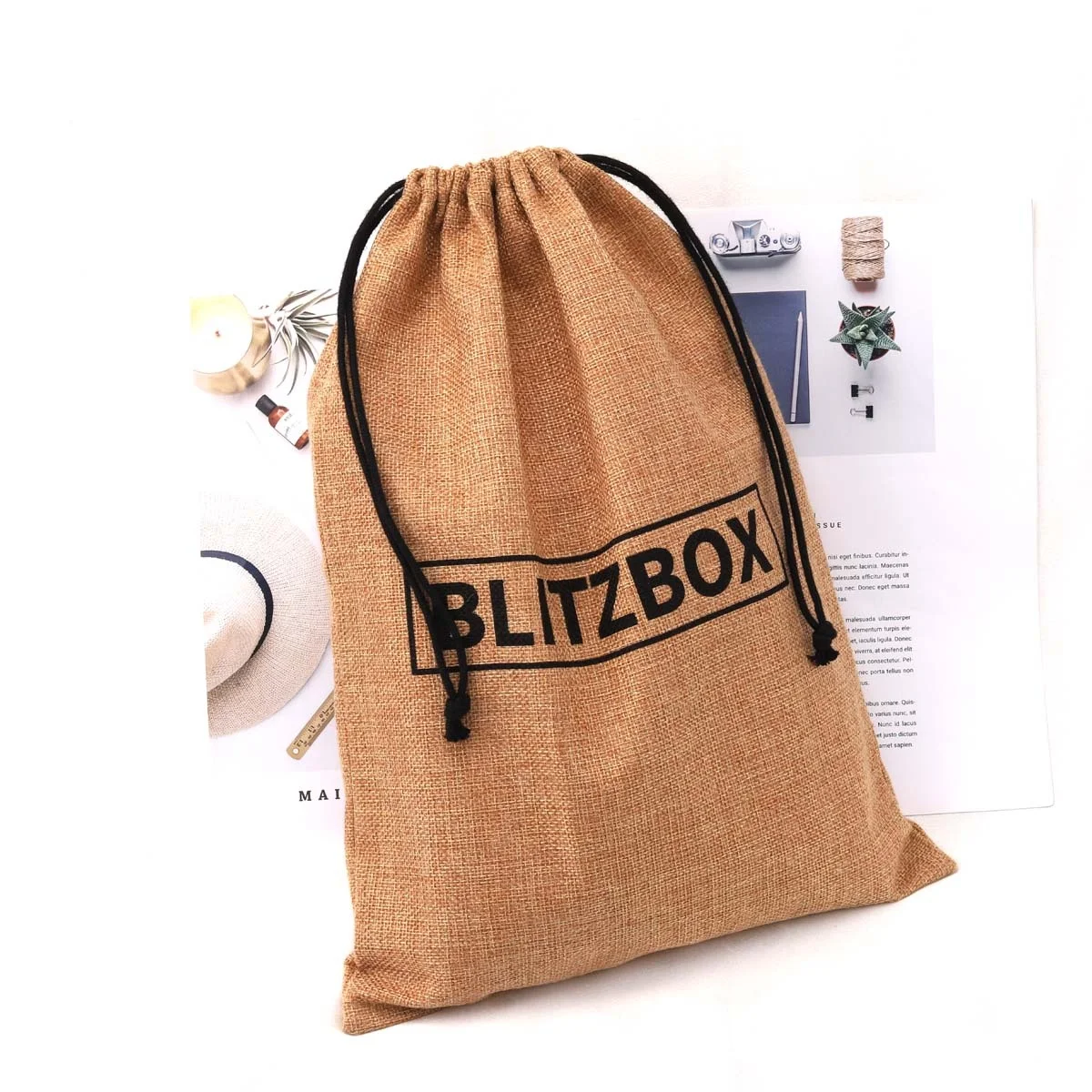 Custom Color Burlap Eco Bag For Coffee Bean Corn Packaging Custom Logo Drawstring Gift Wrapping Jute Pouch