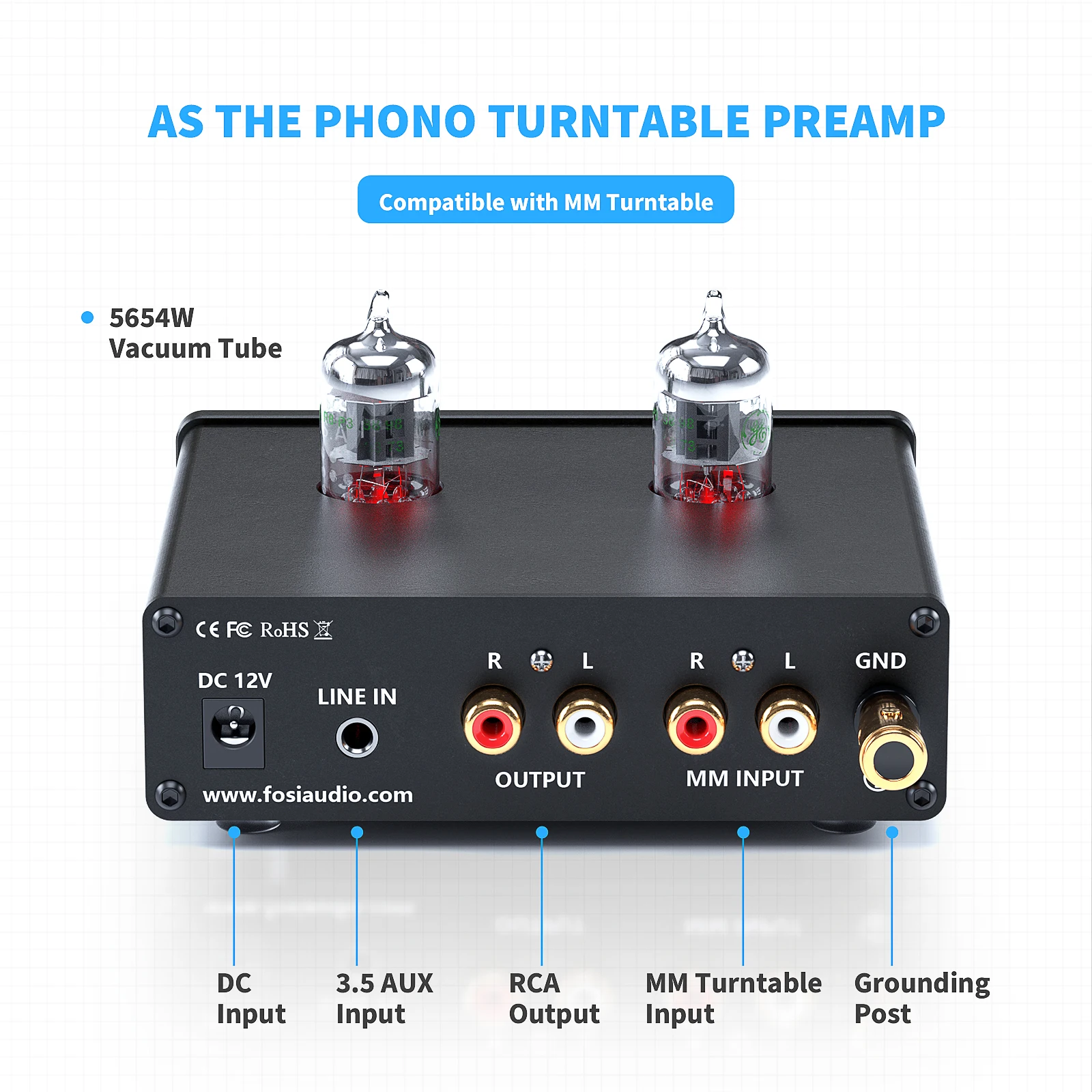 Fosi Audio Phono Preamp For Turntable Phonograph Preamplifier With