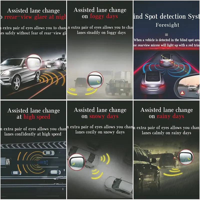 H1 77Ghz Blind Spot Detection System Univeral car blind monitor side assist system Microware radar bsd