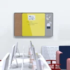 School Magnetic Strong Tempered Glass Surface Cork Fabric Felt White Board Combo Set For Office Home School