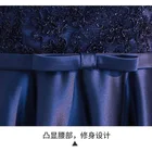 Evening Gown High-end Customized Elegant And Dignified Navy Blue Banquet Evening Dress Graduation Gown
